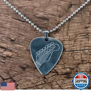 Guitar Pick Necklace, Stainless Steel Guitar Picks, Music Note Pendant Jewelr - Picture 1 of 5
