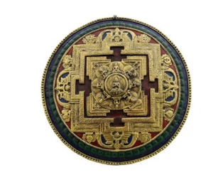 Mandala Bouddhiste Tibetain en terre et papier mâché de Bouddha GAR5- 24 - Imagen 1 de 1