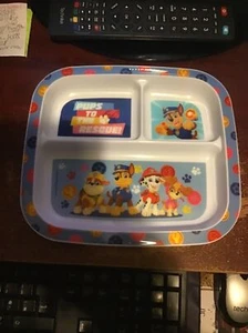 KIDS PAW PATROL 3 COMPARTMENT DINNER PLATE BIRTHDAY CHRISTMAS MEAL TIMES - Picture 1 of 1