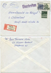 33953 - Mi.Nr. 457, 460 und 507 - Einschreiben - Essen 15.1.1968 nach Düsseldorf - Imagen 1 de 1