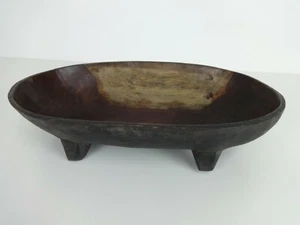 Antique African Wood Tribal Bowl Rustic Handmade Primitive Fruit Interior Design - Picture 1 of 9