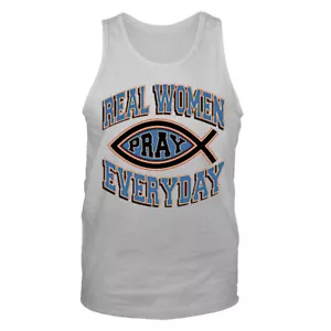 Echtes Frauen beten christlich religiös Gott Bibel Kirche Jesus Grafik Tanktop - Bild 1 von 8