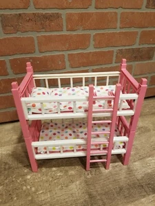 Cititoy Circo Mini 8" Baby Doll Bunk Bed Beds Playset Light Pink Ladder NO DOLLS - Picture 1 of 10