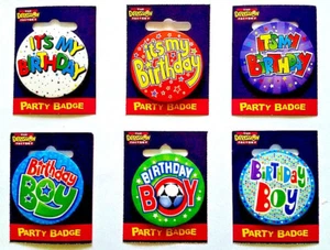 "Its My Birthday" / "Birthday Boy" Badges With Safety Pins Made In UK - Picture 1 of 8
