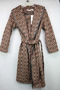 Soft Surroundings Chamonix Duster Black Brown Chevron-PXS-Wool Blend-New w/Tags - Picture 1 of 10