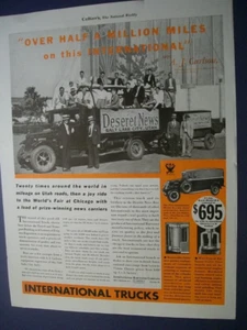 1933 IH International B-3 Panel Truck large-mag ad-Deseret News travels in SF36 - Picture 1 of 1