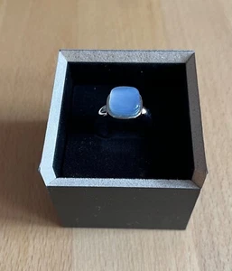 XEN Ring 011709G, Edelstahl mit Chalzedon-Stein in hellblau, Größe 52, wie neu - Bild 1 von 4