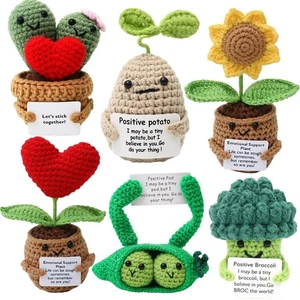 Bambola fatta a mano all'uncinetto abbraccio tascabile peluche avocado ape tartaruga anatra supporto regalo - Foto 1 di 81