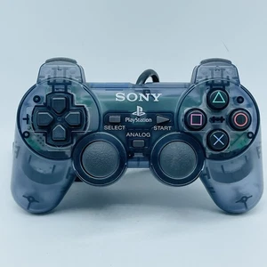 PlayStation PS2 Controller Official OEM DualShock Clear Smoke Gray SCPH-10010 - Picture 1 of 5