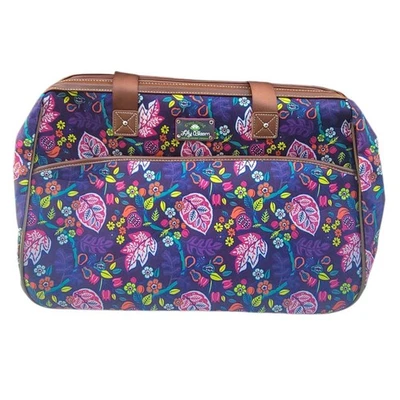 Bolso de Lona con Ruedas Lily Bloom 20" Rastrillarlo en la Vida Grande Púrpura Floral Foto 1 de 4