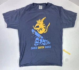 Dance Gavin Dance Cat Skateboard T-Shirt Medium Blue Skull Graphic Band Tee - Bild 1 von 4