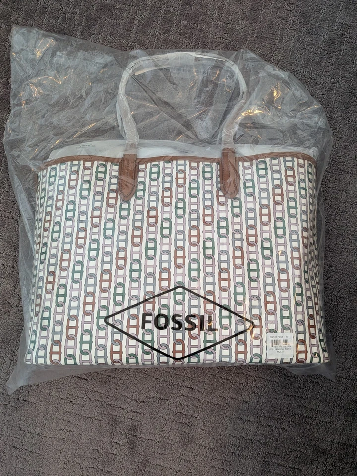 NUEVO CON ETIQUETAS $195 Bolso de Mano Fossil Williamson Estampado Multi Cadena Tostado Multi Grande con Bolsa Foto 1 de 1