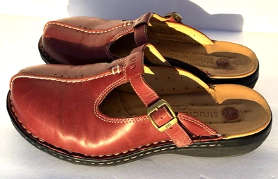 De colección. Zueco CLARKS UNSTRUCTURED Mujer Talla 7.5 Cuero Terracota Estilo Mary Jane Foto 1 de 4