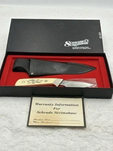 Schrade Scrimshaw Vintage SC509 Fixed Blade Sheath Knife Made In USA NIB - Picture 1 of 20