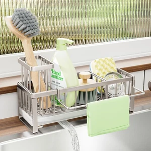 Schwammhalter für Küchenspüle - Spüle Caddy mit Bürstenhalter selbstentleerend S... - Bild 1 von 7