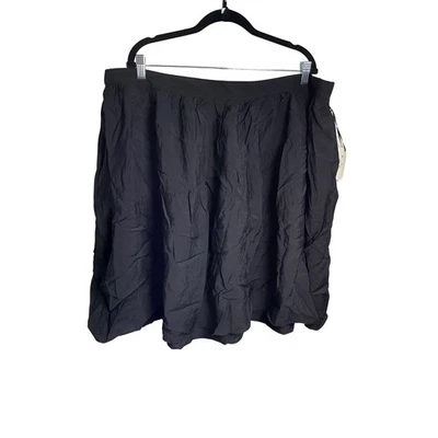 Falda AVA & VIV negra en capas cintura elástica hasta la rodilla - 2X para mujer Foto 1 de 4