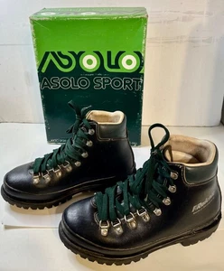Botas de Senderismo Asolo Sport Raichle De Colección Talla 7.5 M Hechas en Suiza Negras - Imagen 1 de 9