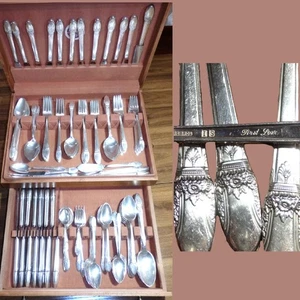 HUGE 162-Piece Set 1847 Rogers FIRST LOVE 1937 Silverplate Flatware Silverware - Picture 1 of 19