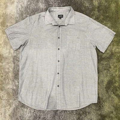Billabong Shirt Mens Size XL Grey Button Short Sleeve Collared Cotton  - image 1 of 4