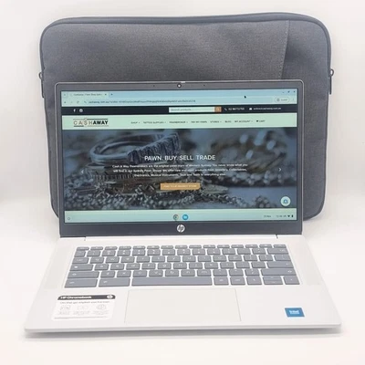HP Chromebook 14a-nf0007TU 14 Inch Silver Laptop 2GB RAM HDD Chrome OS - Image 1 of 4