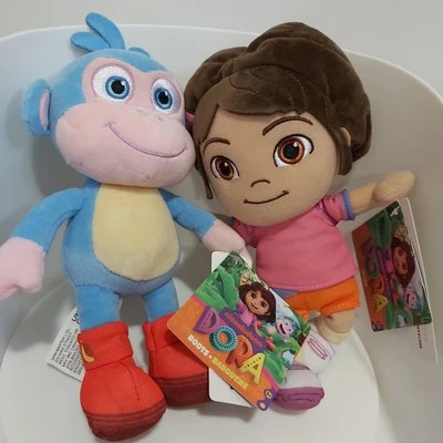 Dora The Explorer Plush Set With Boots The Monkey 20cm BNWT - image 1 of 3