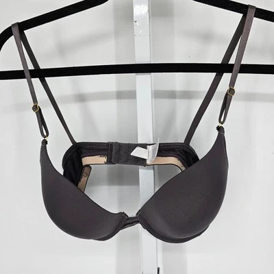 Sutiã feminino Jessica Simpson tamanho 36C acolchoado push up cinza escuro - Imagem 1 de 4