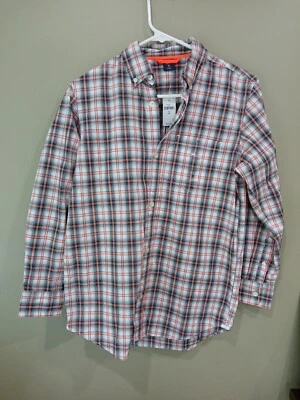 Boys Long Sleeve Gap Kids Button Up Shirt Orange & Gray NWT Size 12 Youth XL - Image 1 of 4