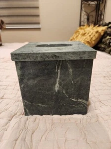 Natural Verde Green Marble Cube Kleenex Tissue Box - Picture 1 of 3