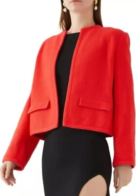 Collarless Cotton Blend Jacket By THEORY! Brand New With No Tag. Size 4 - Image 1 of 4