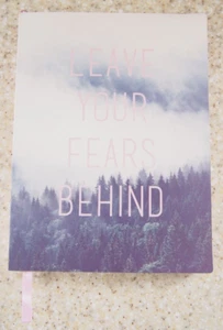 Leave Your Fears Behind Pink Blue Mountain Tree Book Journal Ruled 118 Pages - Picture 1 of 10