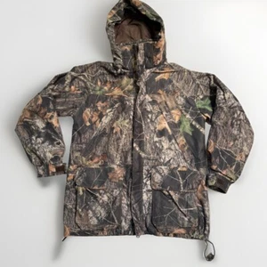 Cabela's Jacket Mens M Mossy Oak Camo Dry-Plus Hunting Outdoors Hooded Pockets - Picture 1 of 14