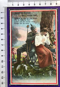 WW1 Patriotik Soldat Gewehr Liebe schwarz-weiß-rot Feldpost 2. Bayr.Armeekorps - Bild 1 von 3
