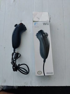 Nintendo Wii, Black Nunchuck Remote - Official (OEM In Box) - Picture 1 of 2