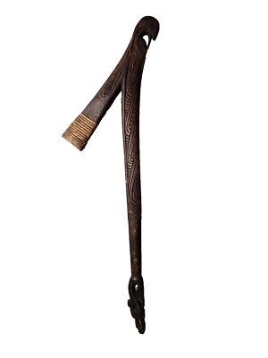 PNG Adze Haft Carved Wood Early 20th Century Oceania Melanesia Oceanic Art - Image 1 of 4