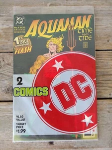 Neu in Verpackung 1993 2er-Pack Aquaman Time and Tide #1 & Robin #2 Comics DC Universum Logo - Bild 1 von 6