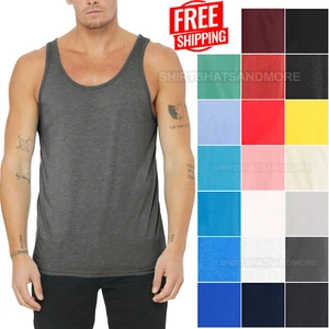 Mens Soft Ringspun Cotton Jersey Tank Top Sleeveless Tee XS-2XL MANY COLORS NEW! - Picture 1 of 14