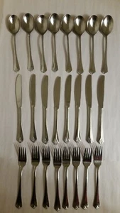 Farberware Stainless Steel Flatware China Glossy Set of 24 Spon Spoon Fork Great - Picture 1 of 4