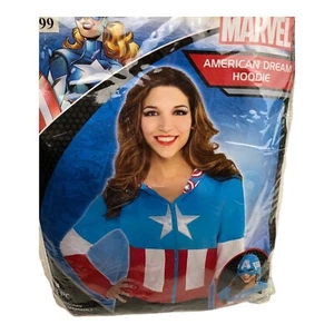 WOMEN'S SMALL MARVEL AMERICAN DREAM ZIP UP HOODIE Captain America Costume New - Picture 1 of 4