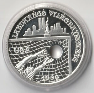 MDS UNGARN HUNGARY 1000 FORINT 1993 PROOF "FIFA FUSSBALL WM USA 1994", SILBER #Q - Imagen 1 de 2