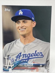 Tarjeta promocional 2018 Topps X New Era Corey Seager variación fotográfica SP #6 - Imagen 1 de 2