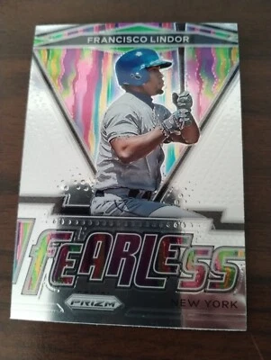 2021 Panini Prizm - Fearless Lime Green Prizm #FR-6 Francisco Lindor /125 - Image 1 of 2