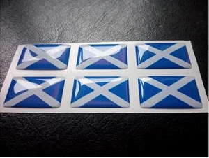 6 X Saltire Flag Resin 3D Domed Scotland Sticker label 27mm x 16mm waterproof - Picture 1 of 1