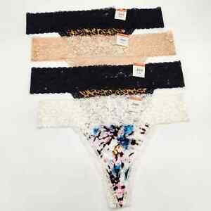 Jenni by Jennifer Moore Women Multi Lace-Trim 4-pc Set Thong Panties Size 3XL