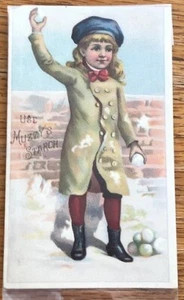Antike Muzzy's Sonnenglanz Stärke Sammelkarte 1880er viktorianische Rezepte Werbung - Bild 1 von 4