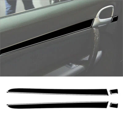 4Pcs For Porsche Cayenne Sport Glossy Piano Black Front Door Panel Cover Trim - Imagem 1 de 4