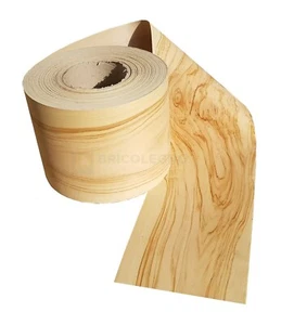 Bordo Tranciato Impiallacciatura Legno Ulivo Precollato Da 190 mm - Foto 1 di 5