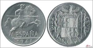 España 10 centimos 1941 / Error PLVS S/C / UNC 243a - Picture 1 of 1