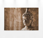 Leinwandbild Buddhakopf Beige Braun 90x60 DD120319 Keilrahmenbild Wandbild