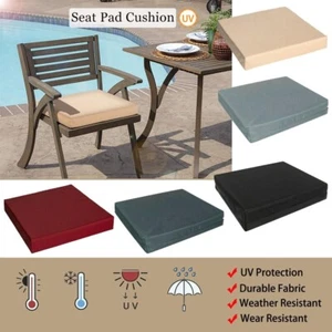 Seat Pad Chair Cushion Water-Resistant Garden Indoor Outdoor Removable Zip Cover - Picture 1 of 88