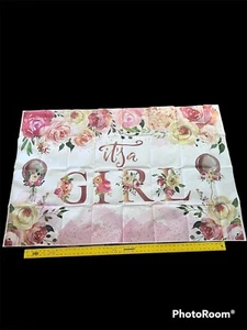 baby shower 5+” backdrop, 50 balloons banner new . its a girl 53 Pieces K3 - Picture 1 of 6